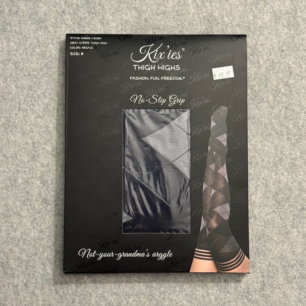 Kixies Argyle Thigh High Stockings - Size B